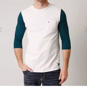 NWT Volcom 3/4 Sleeve Baseball Tee